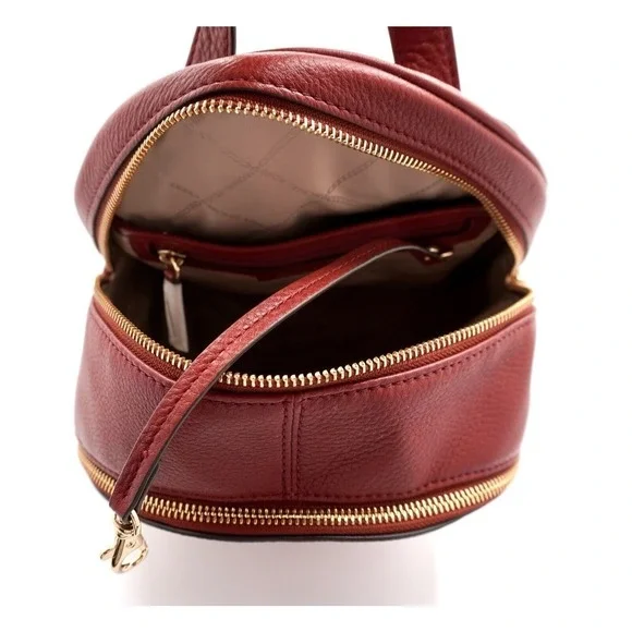 Michael Kors Red Leather Backpack Gold‎ Hardware Adjustable  display picture 1